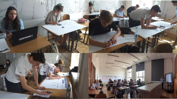 Uczestnicy obozu naukowego podczas pracy i nauki. (fot. Amelia Szymańska)