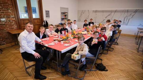 Spotkanie opłatkowe w klasie.