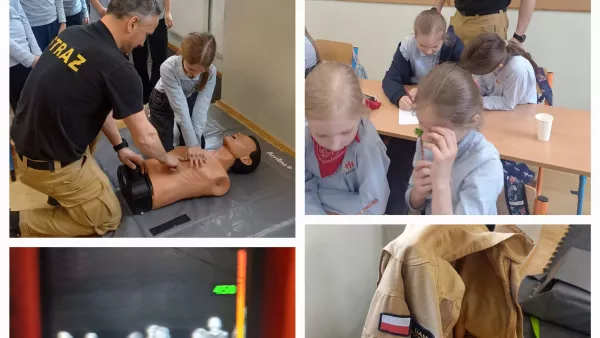 lekcja ze strażakiem w klasie 3c