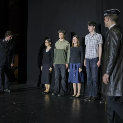 Przedstawienie "Łódź - miasto kluczowe dla III Rzeszy". (fot. Amelia Szymańska)