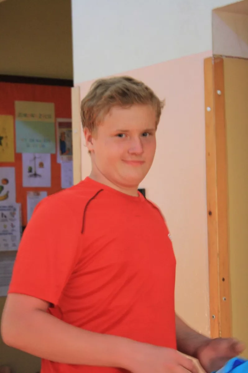 Łukasz po kilku godzinach jazdy