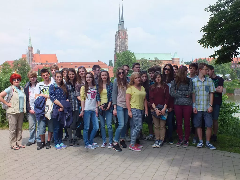 Ostrów Tumski w tle