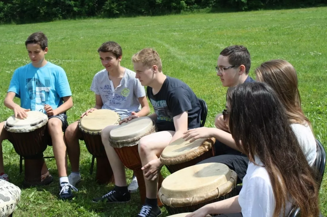 Warsztatów ciąg dalszy. Szymon, Daniel, Łukasz, Bartek, Gosia, Paulina