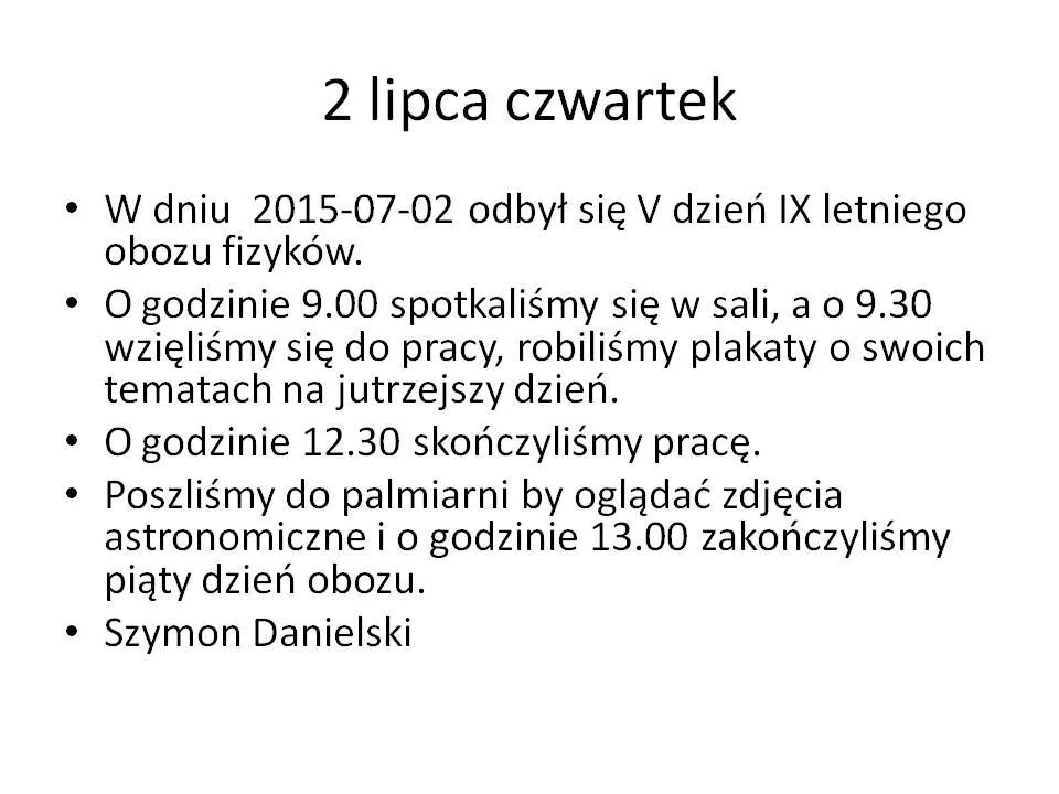 9 lotniczy obóz naukowy fizyków