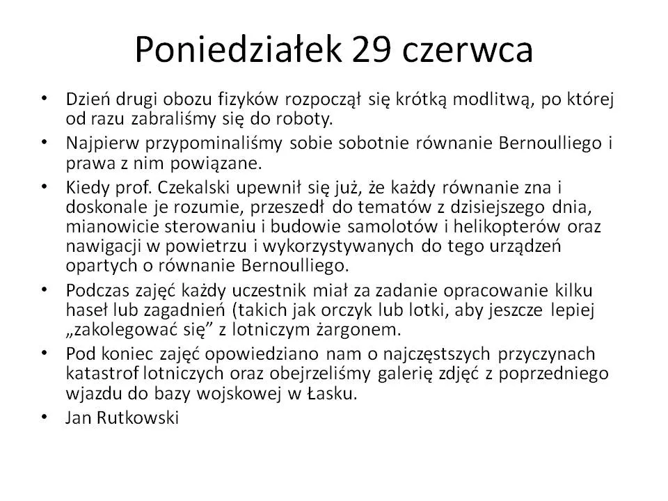 9 lotniczy obóz naukowy fizyków