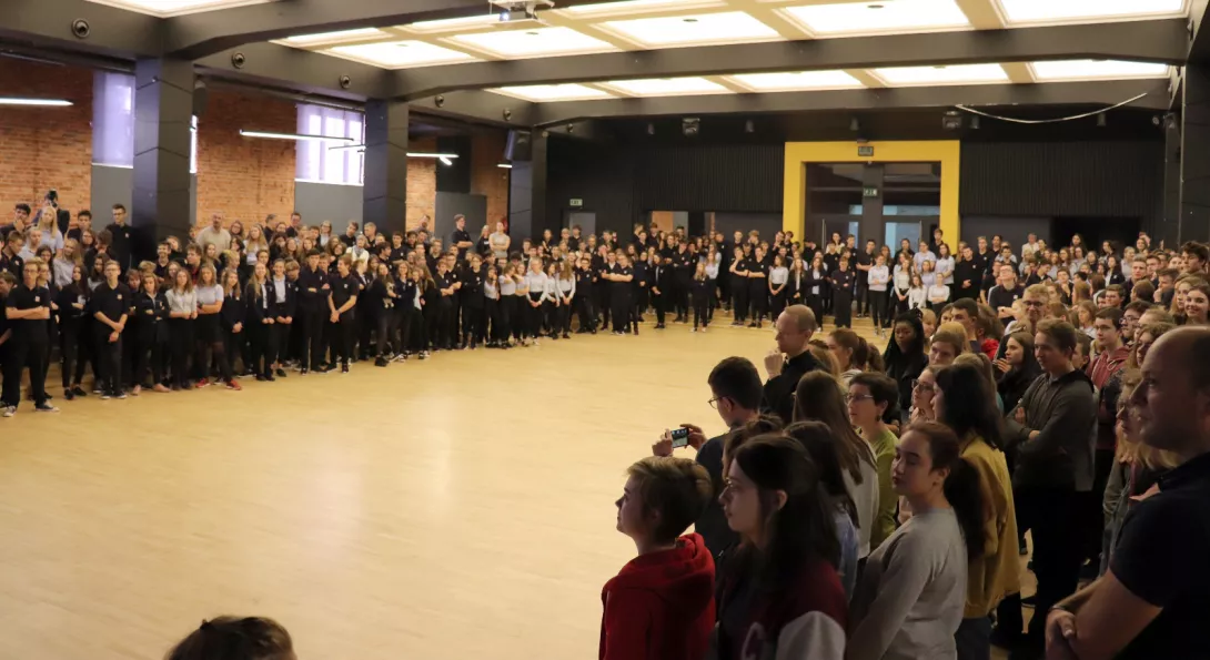 Młodzież z francuskiego Liceum Condorset w St. Quentin na Słówku (fot. Antoni Przybył)