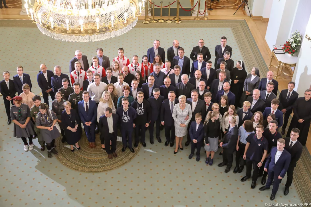 Spotkanie w Pałacu Prezydenckim z okazji 100-lecia Inspektorii Warszawskiej (fot. Jakub Szymczuk/prezydent.pl)