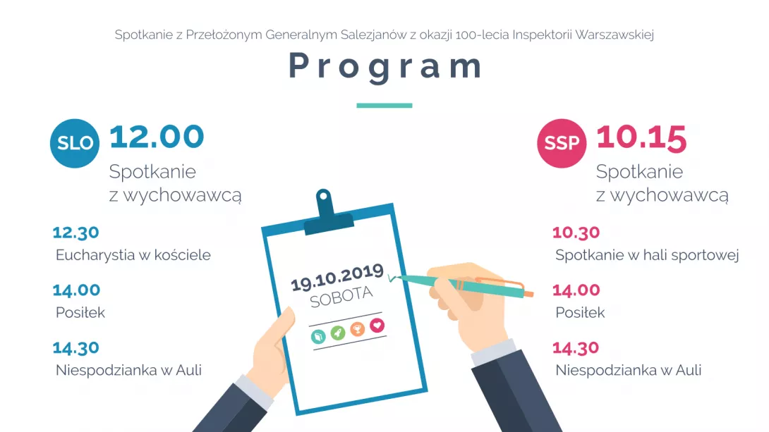 Program spotkania z Przełożonym Generalnym Salezjanów - 19.10.2019