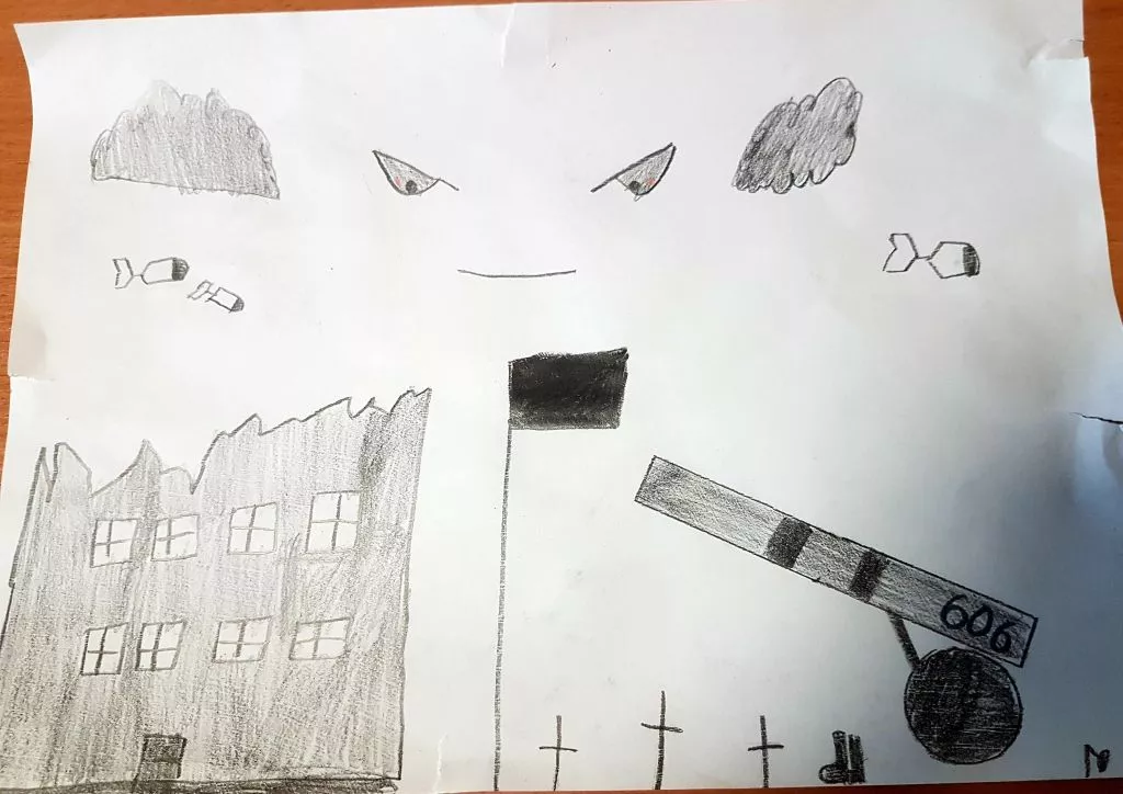 praca plastyczna: wojna oczami dziecka