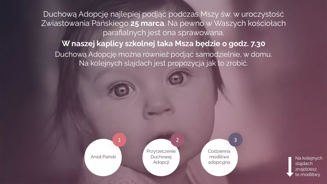 Duchowa Adopcja Dziecka Poczętego 2020 - prezentacja.