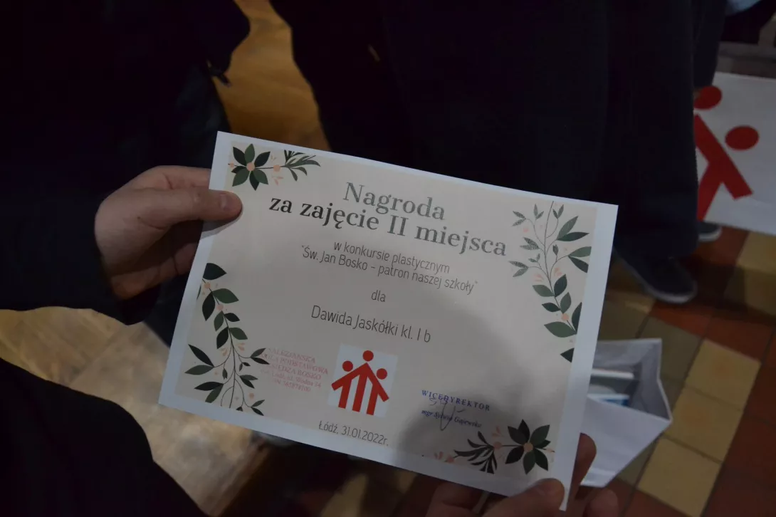 Wyniki konkursu plastycznego "Św. Jan Bosko -patron naszej szkoły "