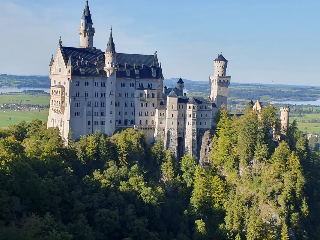 Zamek Neuschwanstein - widok z Marienbruecke