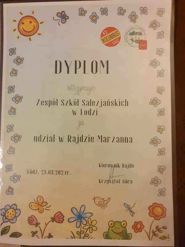 dyplom uczestników
