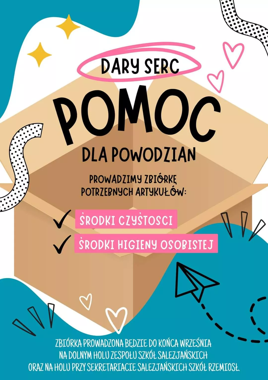 Zbiórka dla powodzian w Zespole Szkół Salezjańskich i Salezjańskiej Szkole Rzemiosł w Łodzi 