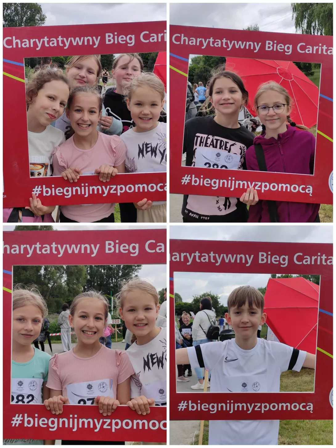 Wolontariusze SKC w czasie pikniku i biegu charytatywnego w Parku Podolskim