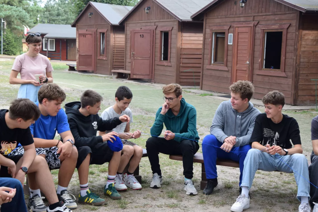 Obóz integracyjny klas pierwszych liceum - zabawa integracyjna