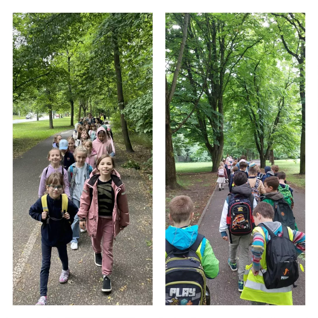 Uczniowie klas 1c i 1d podczas warsztatów w Ogrodzie Botanicznym.