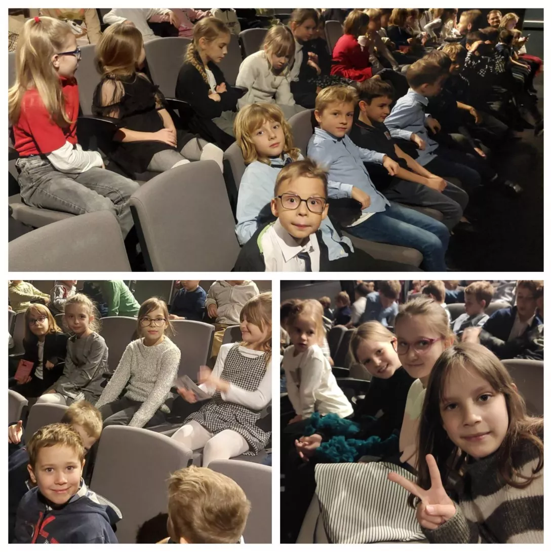 Uczniowie klas 2 na widowni Teatru Pinokio w Łodzi