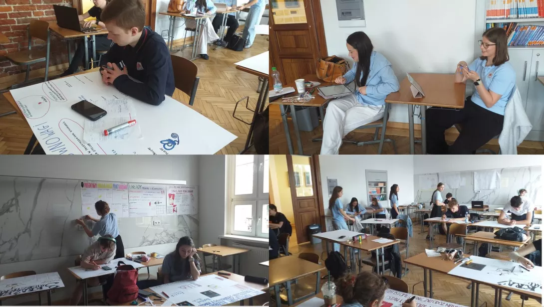 Uczestnicy obozu naukowego podczas pracy i nauki. (fot. Amelia Szymańska)