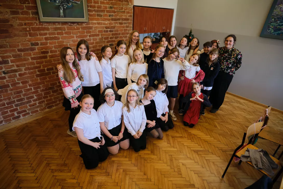 Spotkanie opłatkowe w klasie.