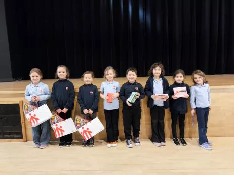 Laureaci konkursu z pierwszych klas.