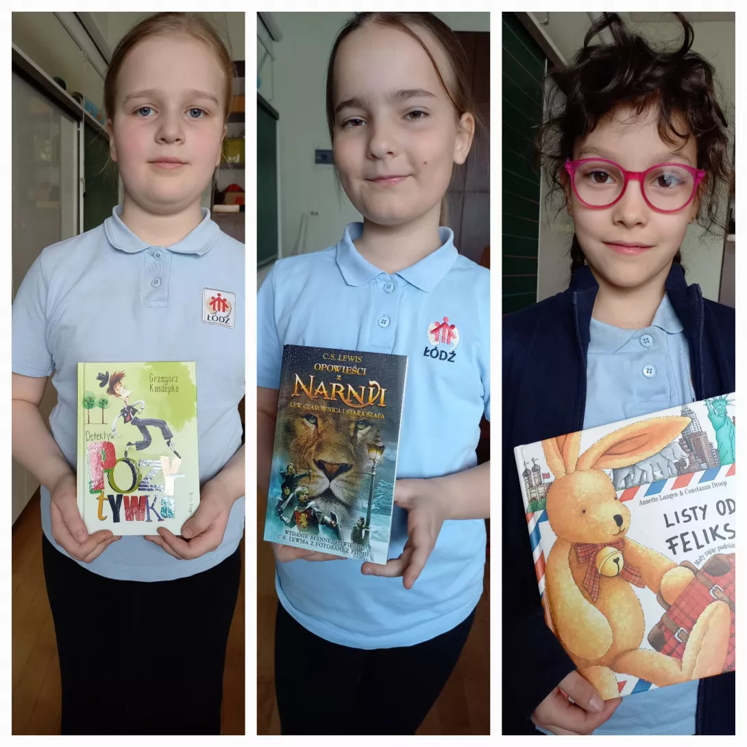Dziewczynki z kl.3c prezentują polecane książki