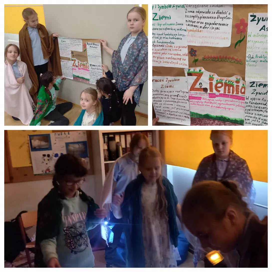 Grupa prezentująca ziemię