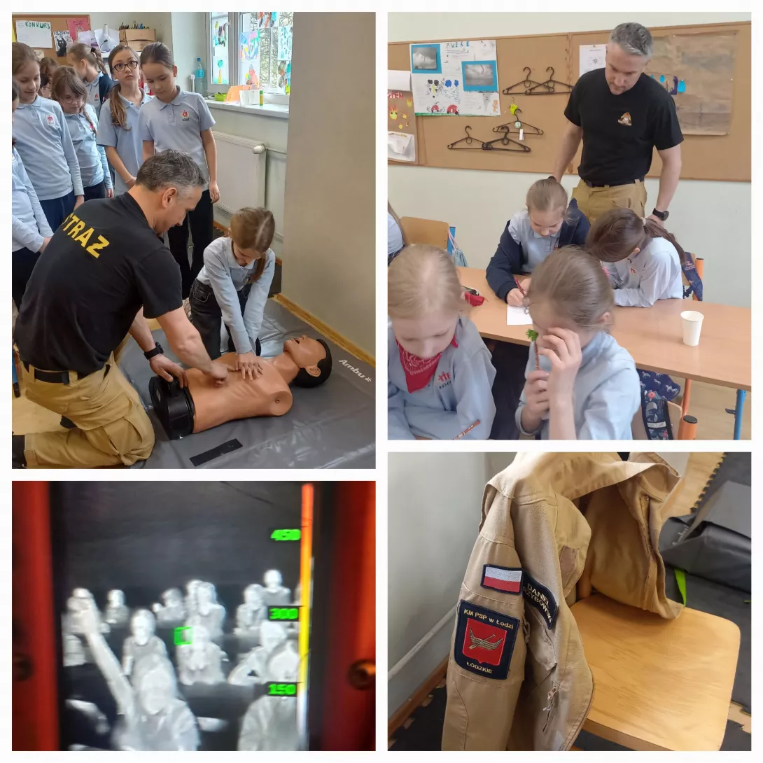 lekcja ze strażakiem w klasie 3c