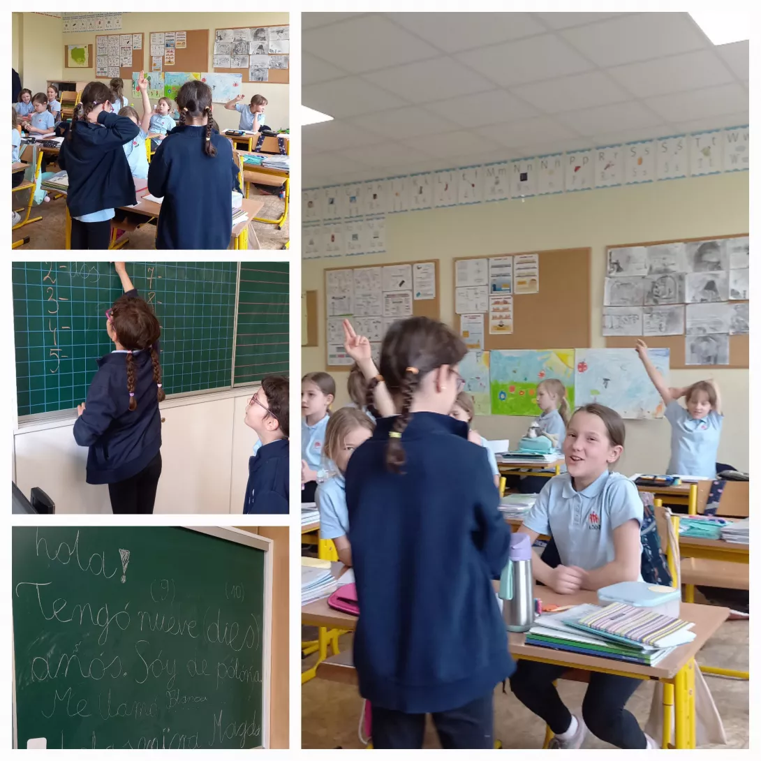 Alba i Blanca uczą klasę 3c hiszpańskiego