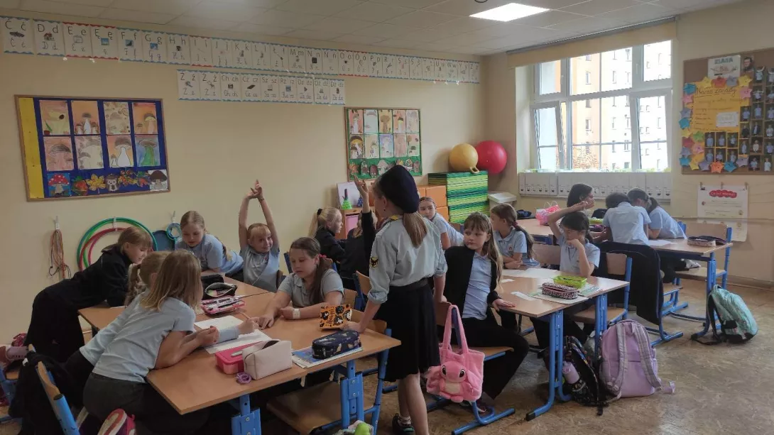 Klasa w czasie zabawy z alfabetem Morse'a