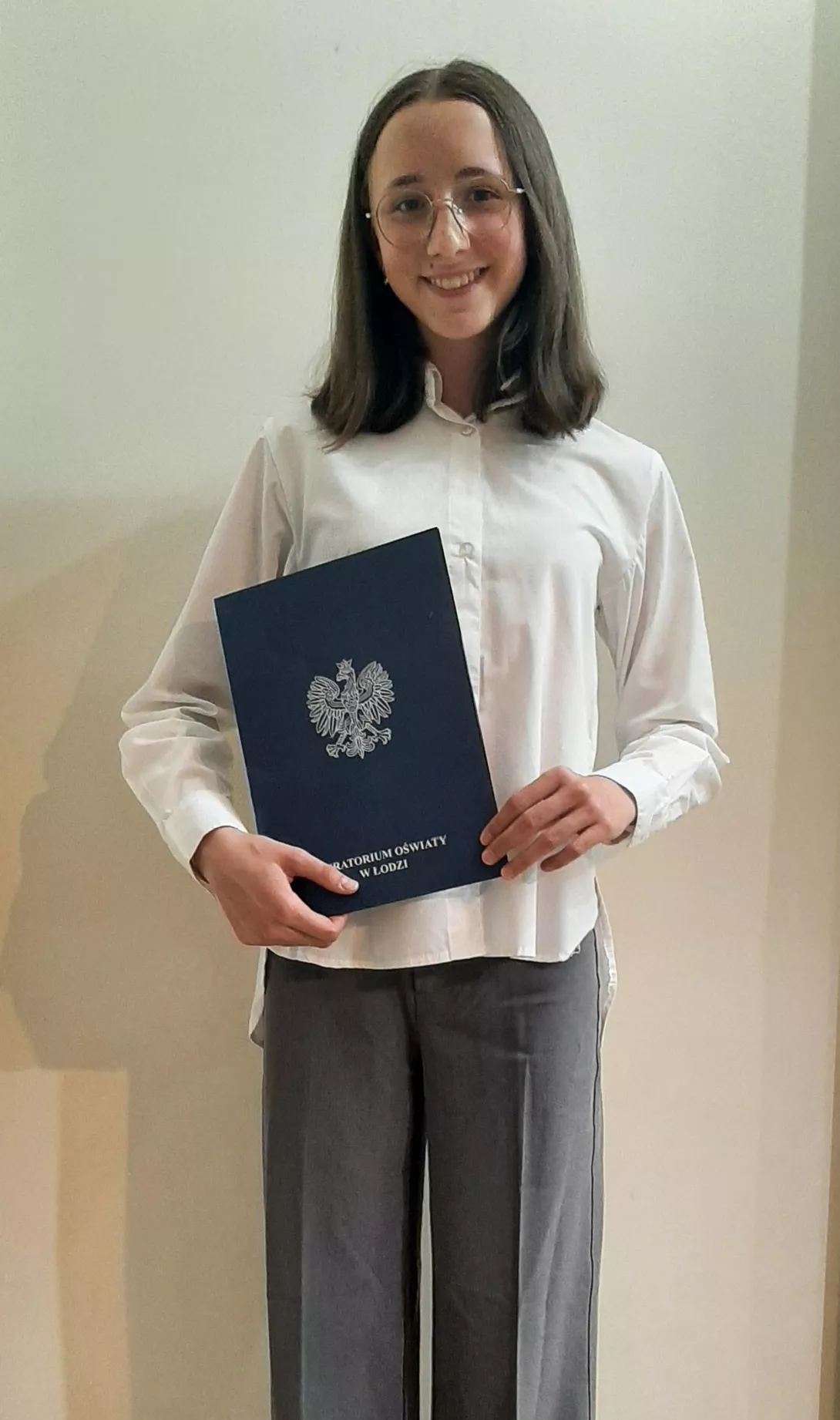 Hania Kaźmierczak - laureatka Wojewódzkiego Konkursu Kuratoryjnego z Matematyki