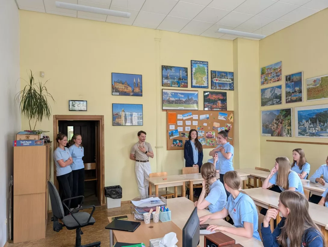 Klasa 7a na warsztatach z Łukaszem Kózką