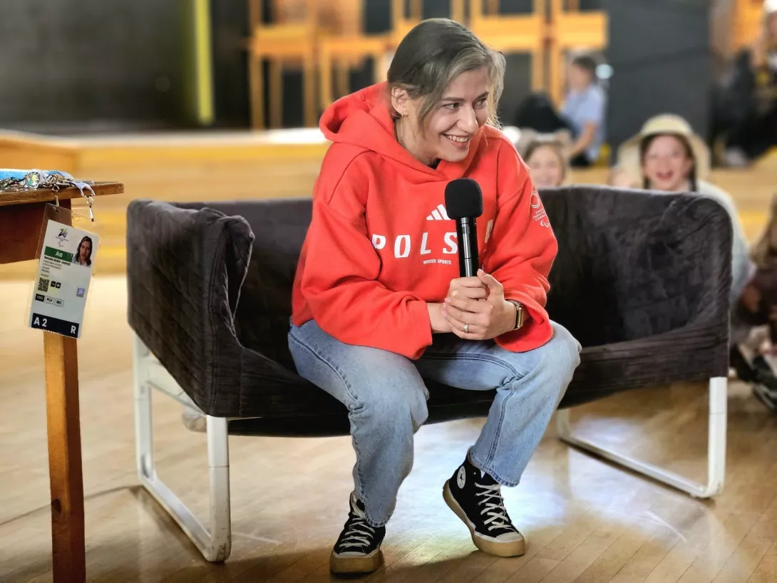 Natalia Siuba-Jarosz na spotkaniu z uczniami