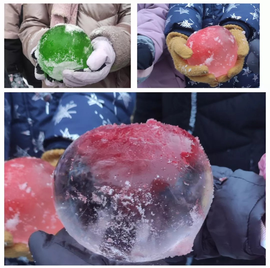 Efekt eksperymentu uczennic z klasy 2a - kule lodowe.