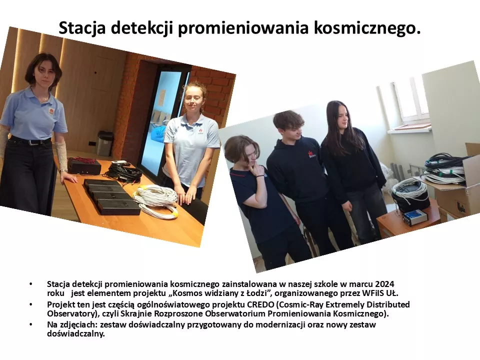 stacja rejestruje Wielkie Pęki Promieniowania Kosmicznego