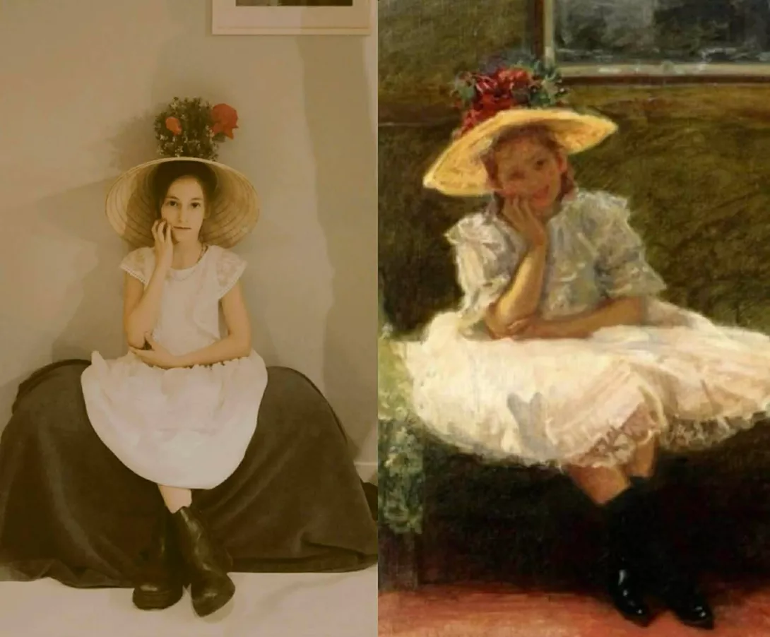 ,,Dziewczynka w kapeluszu'' Władysław Podkowiński