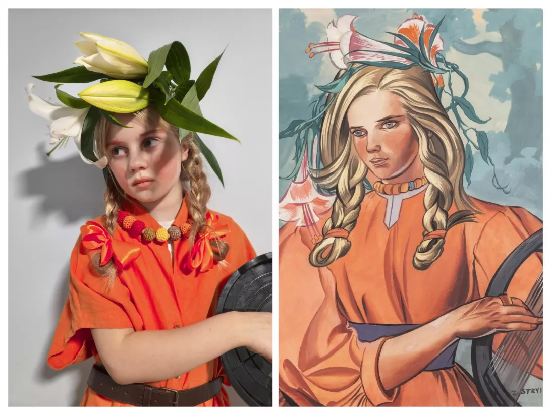 "Dziewczyna z lilią na głowie" Zofia Stryjeńska