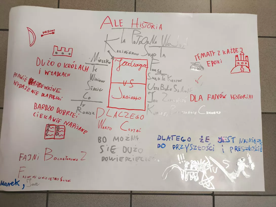 Plakat, dlaczego warto czytać serię książek Grażyny Bąkiewicz "Ale historia..."