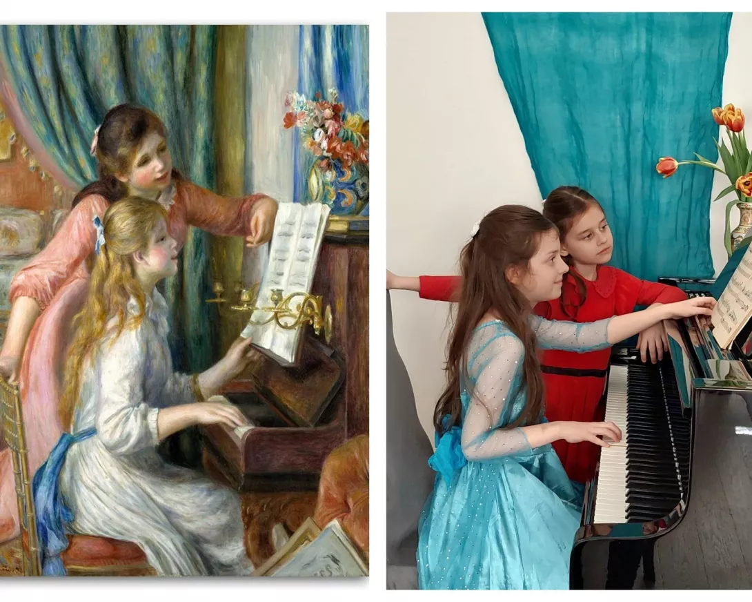 "Dziewczęta przy pianinie" A. Renoir